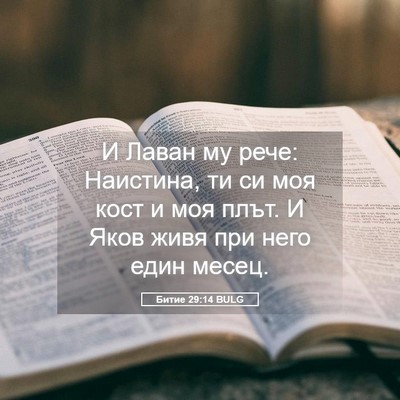 Picture 05 - Битие 29:14 BULG - И Лаван му рече: Наистина, - Bible Verse Picture