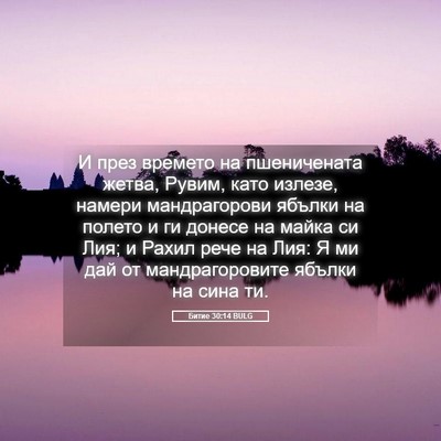 Picture 05 - Битие 30:14 BULG - И през времето на - Bible Verse Picture