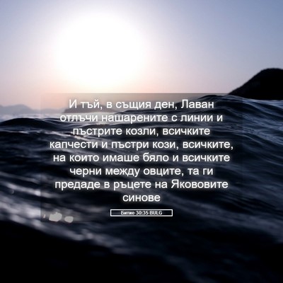 Picture 05 - Битие 30:35 BULG - И тъй, в същия ден, Лаван - Bible Verse Picture
