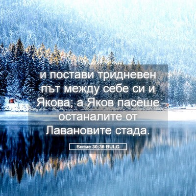 Picture 05 - Битие 30:36 BULG - и постави тридневен път - Bible Verse Picture