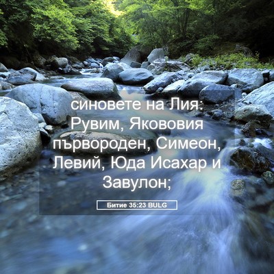 Picture 05 - Битие 35:23 BULG - синовете на Лия: Рувим, - Bible Verse Picture