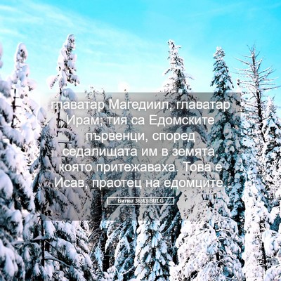 Picture 05 - Битие 36:43 BULG - главатар Магедиил, - Bible Verse Picture
