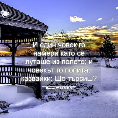 Picture 05 - Битие 37:15 BULG - И един човек го намери като - Bible Verse Picture