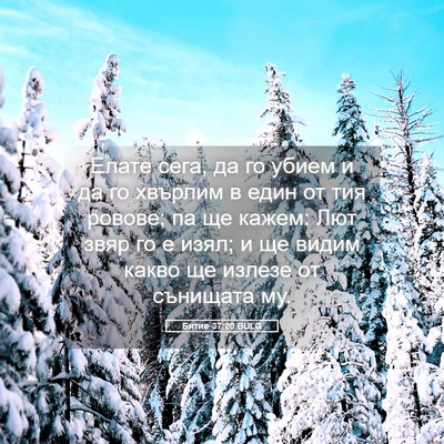 Picture 05 - Битие 37:20 BULG - Елате сега, да го убием и да - Bible Verse Picture