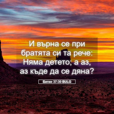 Picture 05 - Битие 37:30 BULG - И върна се при братята си - Bible Verse Picture