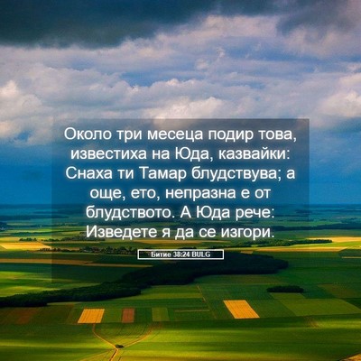 Picture 05 - Битие 38:24 BULG - Около три месеца подир - Bible Verse Picture