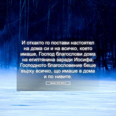 Picture 05 - Битие 39:5 BULG - И откакто го постави - Bible Verse Picture