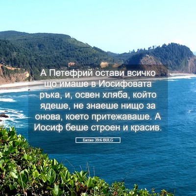 Picture 05 - Битие 39:6 BULG - А Петефрий остави всичко - Bible Verse Picture