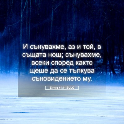 Picture 05 - Битие 41:11 BULG - И сънувахме, аз и той, в - Bible Verse Picture