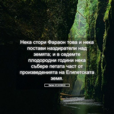 Picture 05 - Битие 41:34 BULG - Нека стори Фараон това и - Bible Verse Picture