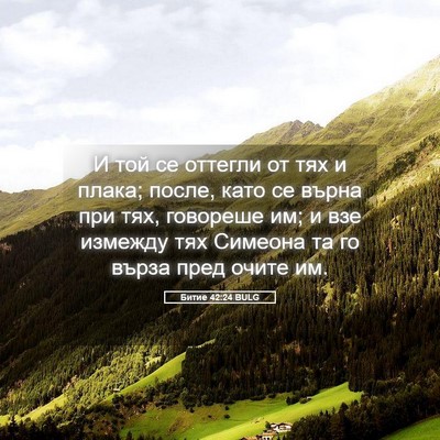 Picture 05 - Битие 42:24 BULG - И той се оттегли от тях и - Bible Verse Picture