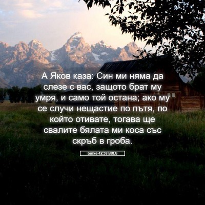 Picture 05 - Битие 42:38 BULG - А Яков каза: Син ми няма да - Bible Verse Picture