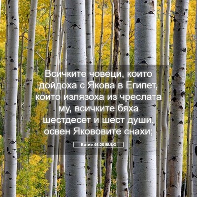 Picture 05 - Битие 46:26 BULG - Всичките човеци, които - Bible Verse Picture