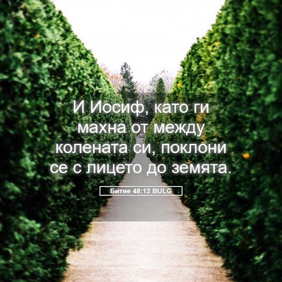 Picture 05 - Битие 48:12 BULG - И Иосиф, като ги махна от - Bible Verse Picture