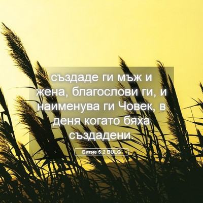 Picture 05 - Битие 5:2 BULG - създаде ги мъж и жена, - Bible Verse Picture