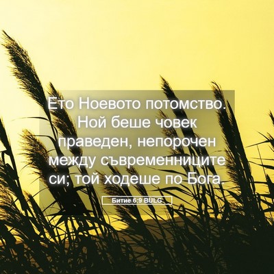 Picture 05 - Битие 6:9 BULG - Ето Ноевото потомство. Ной - Bible Verse Picture