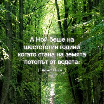 Picture 05 - Битие 7:6 BULG - А Ной беше на шестстотин - Bible Verse Picture