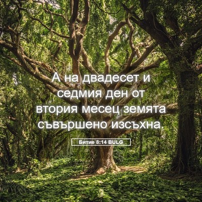 Picture 05 - Битие 8:14 BULG - А на двадесет и седмия ден - Bible Verse Picture