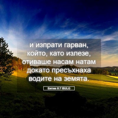 Picture 05 - Битие 8:7 BULG - и изпрати гарван, който, - Bible Verse Picture