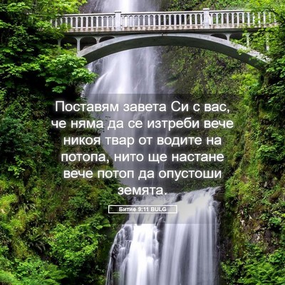 Picture 05 - Битие 9:11 BULG - Поставям завета Си с вас, - Bible Verse Picture