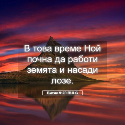 Picture 05 - Битие 9:20 BULG - В това време Ной почна да - Bible Verse Picture
