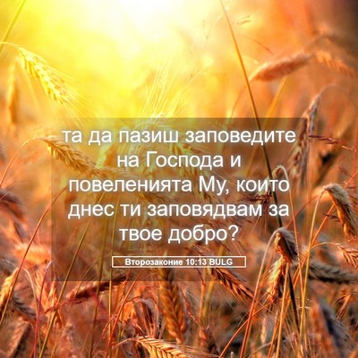 Picture 05 - Второзаконие 10:13 BULG - та да пазиш заповедите на - Bible Verse Picture