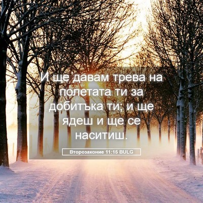 Picture 05 - Второзаконие 11:15 BULG - И ще давам трева на - Bible Verse Picture