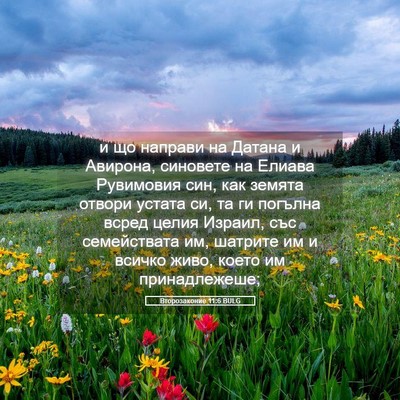 Picture 05 - Второзаконие 11:6 BULG - и що направи на Датана и - Bible Verse Picture
