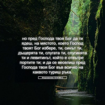 Picture 05 - Второзаконие 12:18 BULG - но пред Господа твоя Бог да - Bible Verse Picture