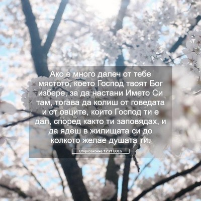 Picture 05 - Второзаконие 12:21 BULG - Ако е много далеч от тебе - Bible Verse Picture
