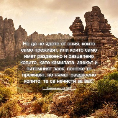 Picture 05 - Второзаконие 14:7 BULG - Но да не ядете от ония, - Bible Verse Picture