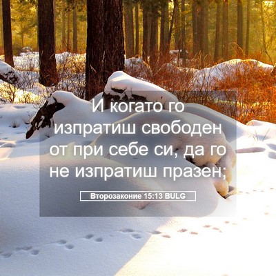 Picture 05 - Второзаконие 15:13 BULG - И когато го изпратиш - Bible Verse Picture