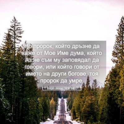 Picture 05 - Второзаконие 18:20 BULG - Но пророк, който дръзне да - Bible Verse Picture