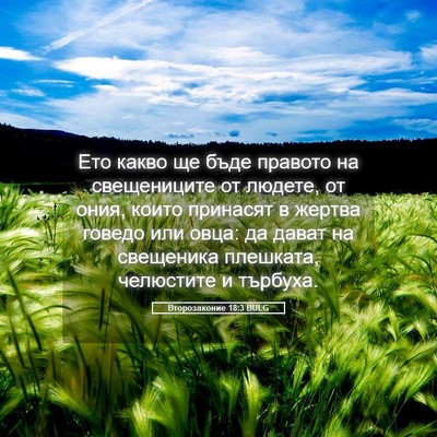 Picture 05 - Второзаконие 18:3 BULG - Ето какво ще бъде правото - Bible Verse Picture