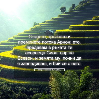 Picture 05 - Второзаконие 2:24 BULG - Станете, тръгнете и - Bible Verse Picture