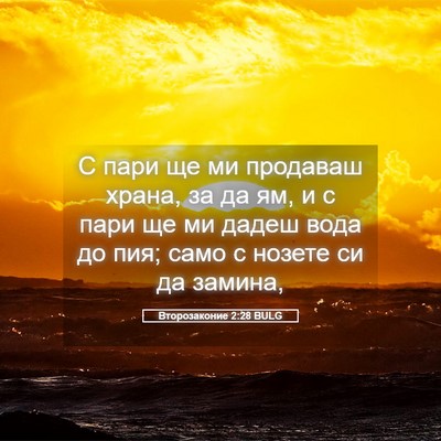 Picture 05 - Второзаконие 2:28 BULG - С пари ще ми продаваш - Bible Verse Picture