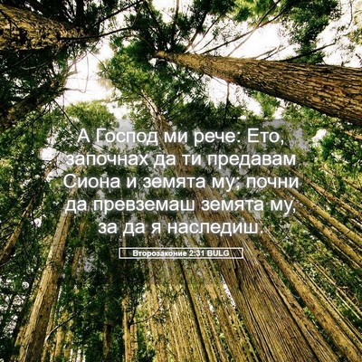 Picture 05 - Второзаконие 2:31 BULG - А Господ ми рече: Ето, - Bible Verse Picture