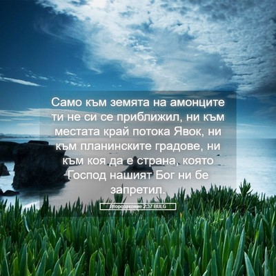 Picture 05 - Второзаконие 2:37 BULG - Само към земята на - Bible Verse Picture