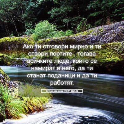 Picture 05 - Второзаконие 20:11 BULG - Ако ти отговори мирно и ти - Bible Verse Picture