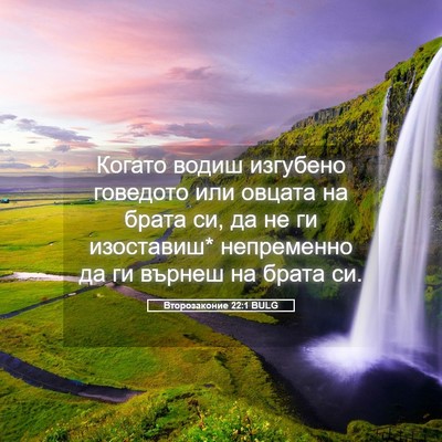 Picture 05 - Второзаконие 22:1 BULG - Когато водиш изгубено - Bible Verse Picture