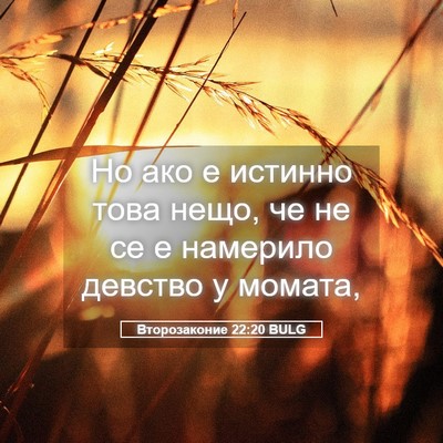 Picture 05 - Второзаконие 22:20 BULG - Но ако е истинно това нещо, - Bible Verse Picture