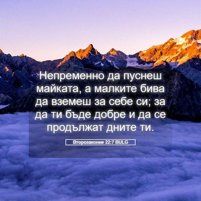Picture 05 - Второзаконие 22:7 BULG - Непременно да пуснеш - Bible Verse Picture
