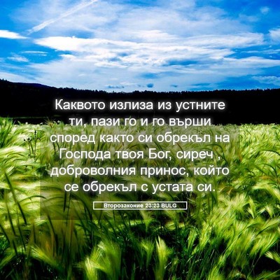 Picture 05 - Второзаконие 23:23 BULG - Каквото излиза из устните - Bible Verse Picture