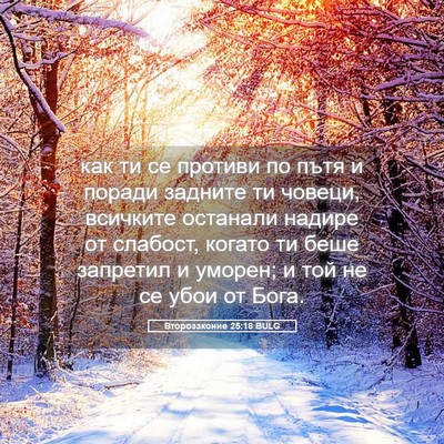 Picture 05 - Второзаконие 25:18 BULG - как ти се противи по пътя и - Bible Verse Picture