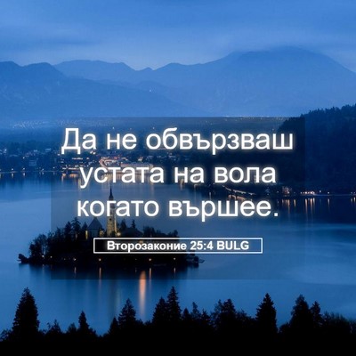 Picture 05 - Второзаконие 25:4 BULG - Да не обвързваш устата на - Bible Verse Picture