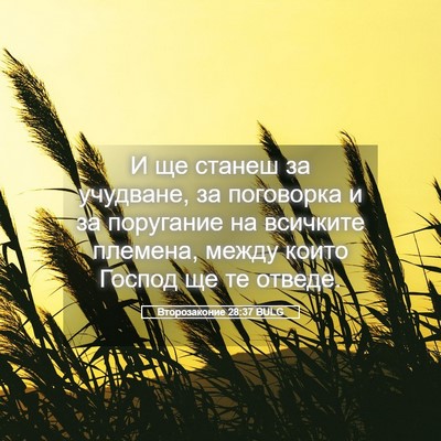 Picture 05 - Второзаконие 28:37 BULG - И ще станеш за учудване, за - Bible Verse Picture