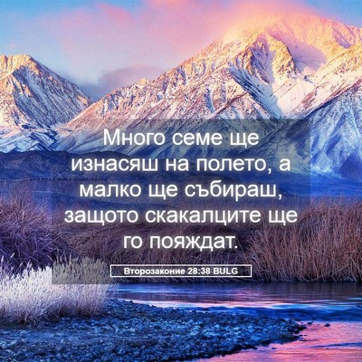 Picture 05 - Второзаконие 28:38 BULG - Много семе ще изнасяш на - Bible Verse Picture