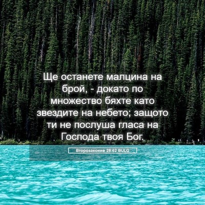 Picture 05 - Второзаконие 28:62 BULG - Ще останете малцина на - Bible Verse Picture
