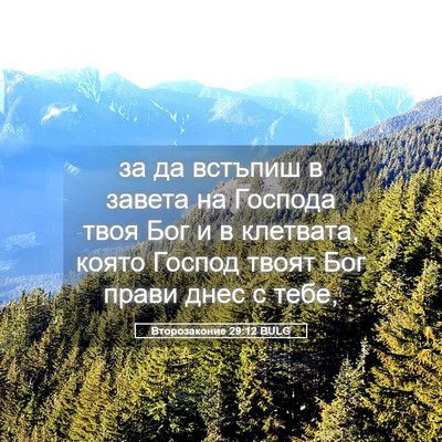 Picture 05 - Второзаконие 29:12 BULG - за да встъпиш в завета на - Bible Verse Picture