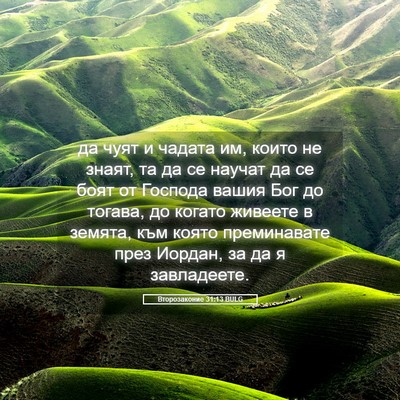 Picture 05 - Второзаконие 31:13 BULG - да чуят и чадата им, които - Bible Verse Picture